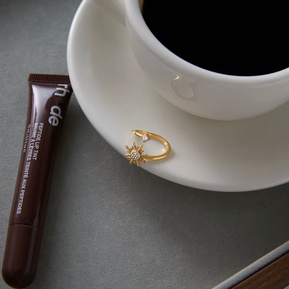 18K Gold Plated Adjustable Sun Ring - Picture 7 of 9